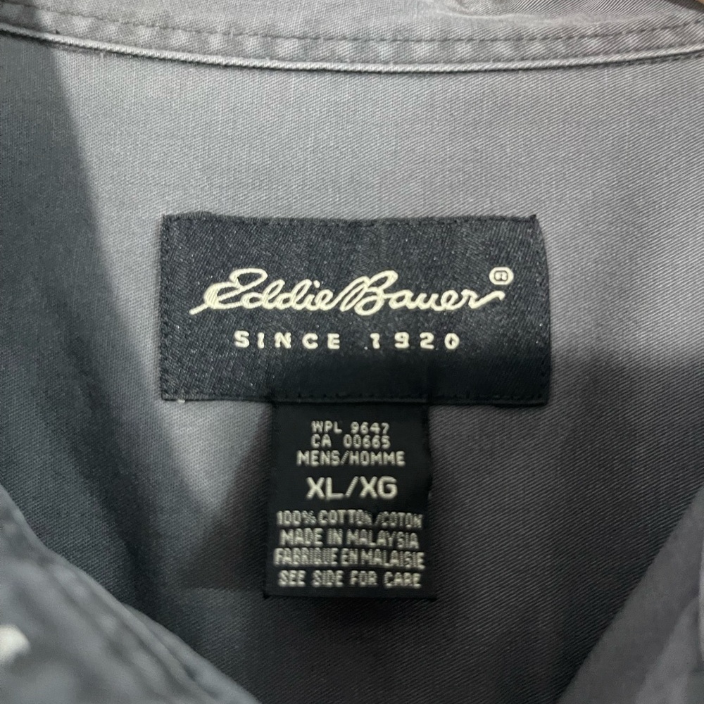 Eddie Bauer Cotton Gray Button Down Shirt XL - Picture 9 of 9
